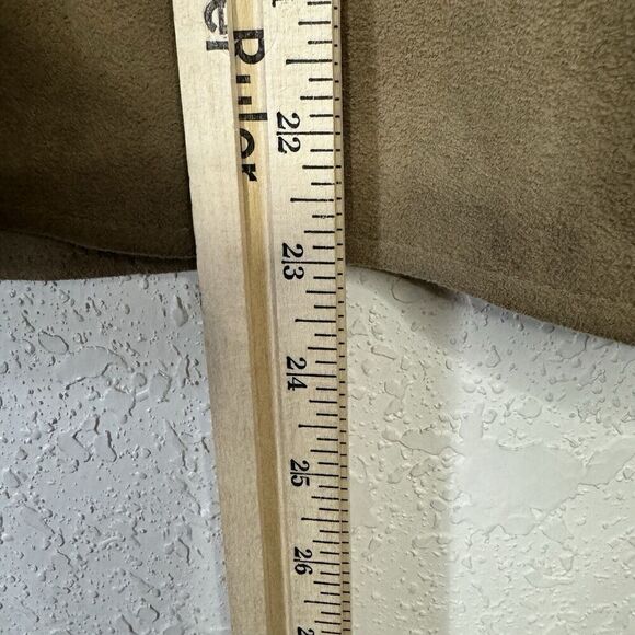 VTG Lilli Ann UltraSuede Jacket Coat Woman Tan Faux Fur‎ Collar 1 Button Union - Picture 10 of 14